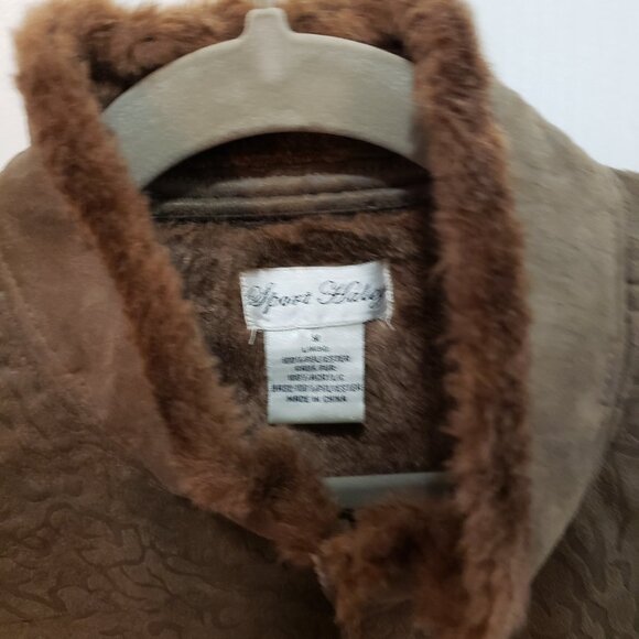 Sport Haley Faux Suede Print Vest Medium – Faux Fur Lined, Front Pockets Medium - Picture 4 of 4